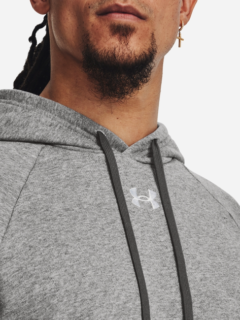 Bluza męska z kapturem ciepła Under Armour UA Rival Fleece Hoodie 1379757-025 M Szara (196884800437) - obraz 4
