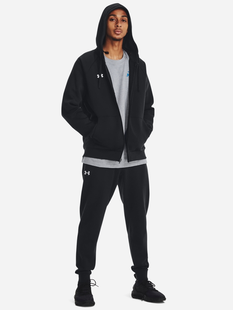 Толстовка на флісі на блискавці чоловіча Under Armour UA Rival Fleece FZ Hoodie 1379767-001 S Чорна (196884199784) - зображення 3