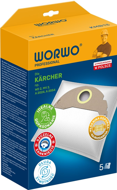 Набір мішків Worwo Karcher 6904322 KMB13 PRO /KPL5 (5901362005779) - зображення 1