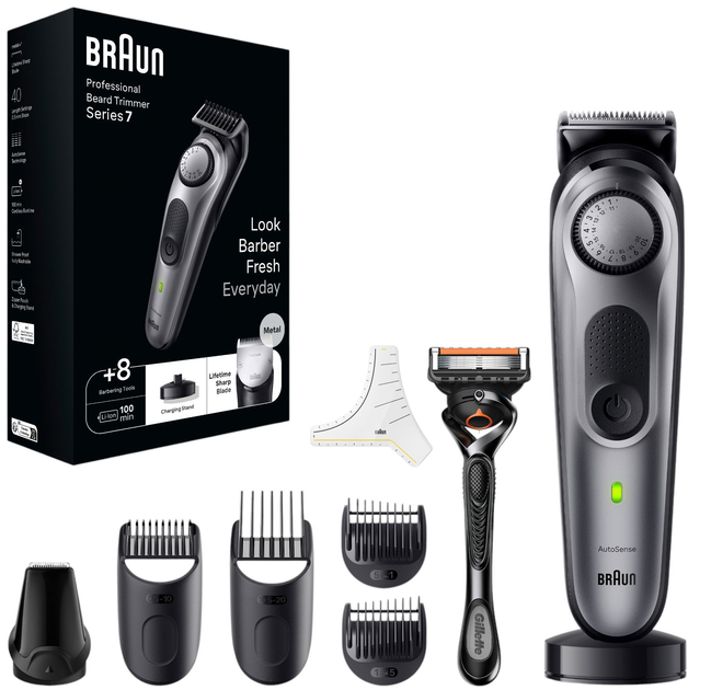 Триммер Braun BeardTrimmer Series 7 BT7420 + Бритва Gillette Fusion ...