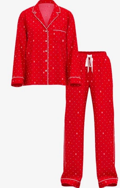 Піжама фланель Victoria's Secret Flannel Long Pajama Set (сорочка+штани) XS червона - зображення 3