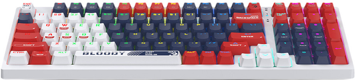Клавіатура дротова A4Tech Bloody S98 Sports RGB BLMS Red Plus USB White-Navy (A4TKLA47390) - зображення 3