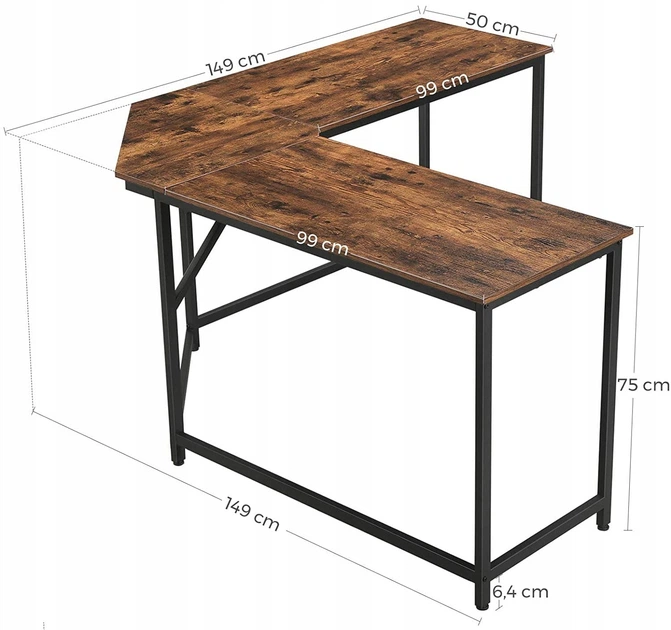 Комп'ютерний стіл Leobert кутовий лофт (5903332063376) - зображення 3