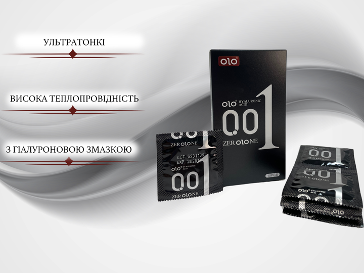 Презервативи OLO ультратонкі з гіалуроновою змазкою 10 шт (ROZ6501053309) - зображення 2