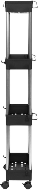 Regał łazienkowy ModernHome by Multistore z 4 półkami czarny (PJJKT0104) - obraz 4