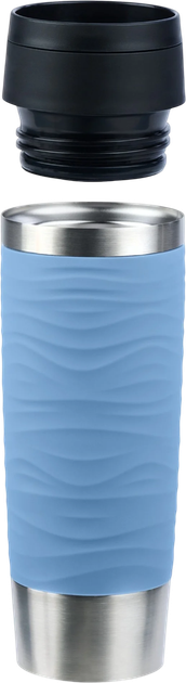 Термокружка Emsa Travel Mug Waves Grande блакитна 500 мл (4009049545110) - зображення 2