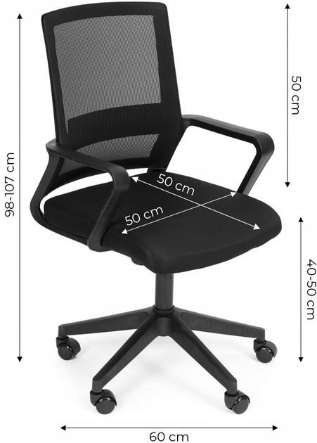 Офісне крісло ModernHome by Multistore чорне (OF-2220 BLACK) - зображення 7