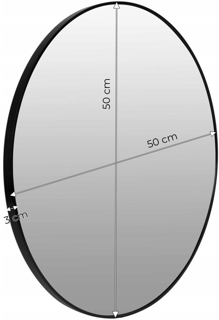Lustro ModernHome by Multistore okrągłe 50 cm czarne (VKM-925B-50) - obraz 6