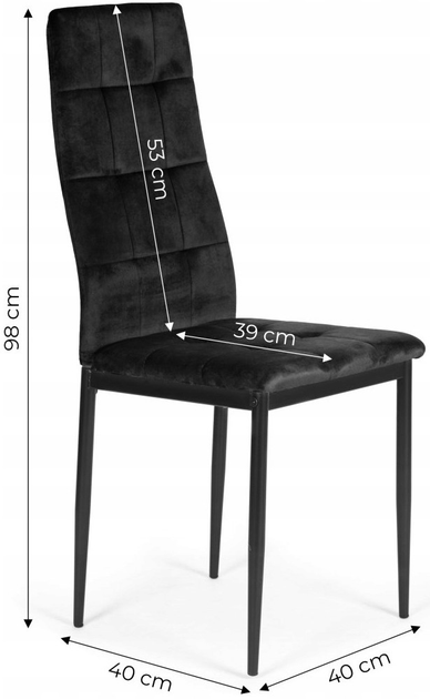 Набір стільців для кухні та вітальні ModernHome by Multistore 4 шт чорні (F261-3KD BLACK) - зображення 6