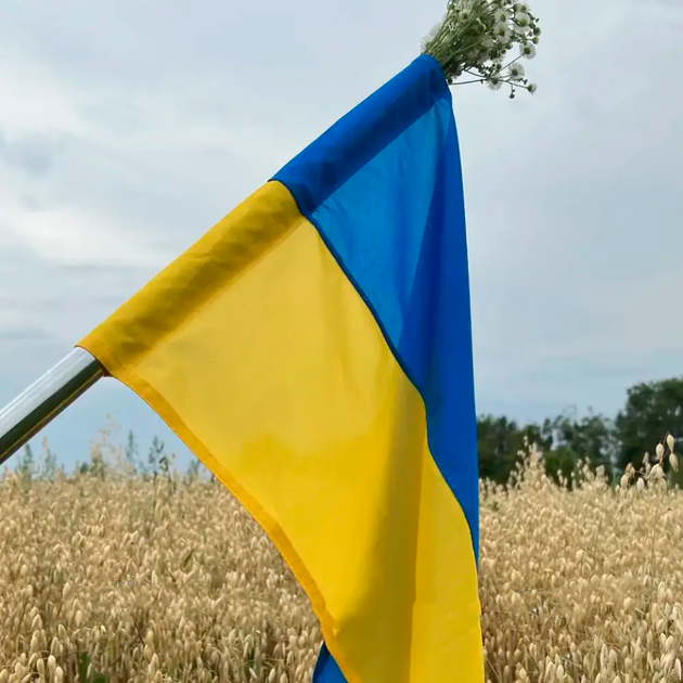 Флаг Украины 140*90см в деревянном кейсе / Флаг Украины ко Дню Независимости в коробке с гравировкой - изображение 2