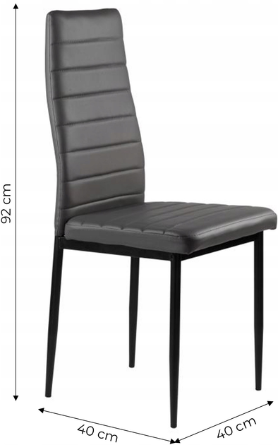 Набір стільців для кухні та вітальні ModernHome by Multistore 4 шт сірі (5904224311148) - зображення 7