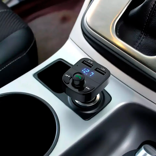 FM модулятор CAR X8 BT / Автомобильный FM трансмиттер в машину c Bluetooth / ФМ-трансмиттер с блютузом - изображение 2