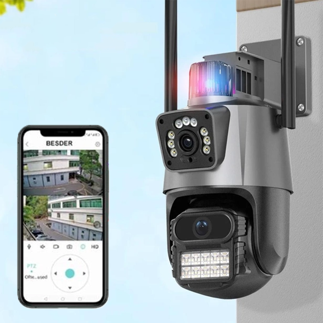 Камера видеонаблюдения уличная 8MP, WIFI, Dual Lens Zoom / Уличная вайфай камера / Охранная IP камера - изображение 2
