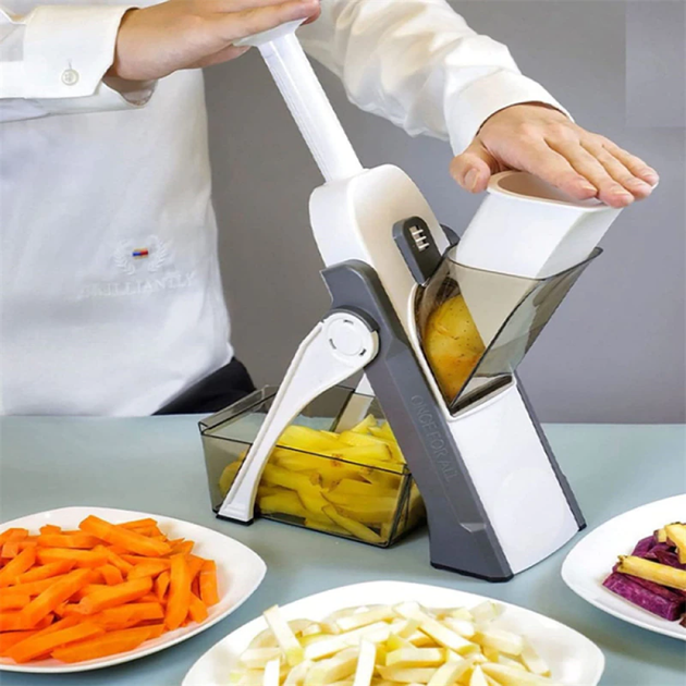 Мультислайсер-терка для овочів Brava Spring Slicer / Подрібнювач овочів та фруктів / Ручна овочерізка слайсер - зображення 2