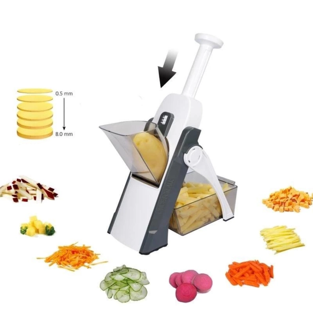 Мультислайсер-терка для овочів Brava Spring Slicer / Подрібнювач овочів та фруктів / Ручна овочерізка слайсер - зображення 4