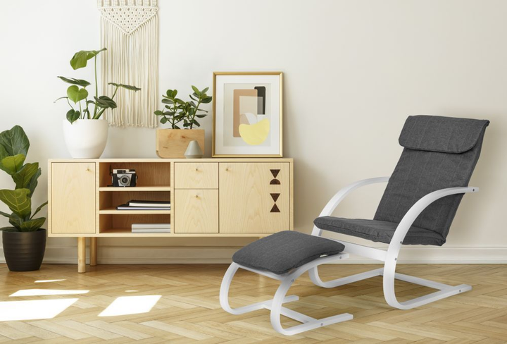 Fotel bujany ModernHome by Multistore z podnóżkiem (TXWQM-31-6-WHITE) - obraz 8