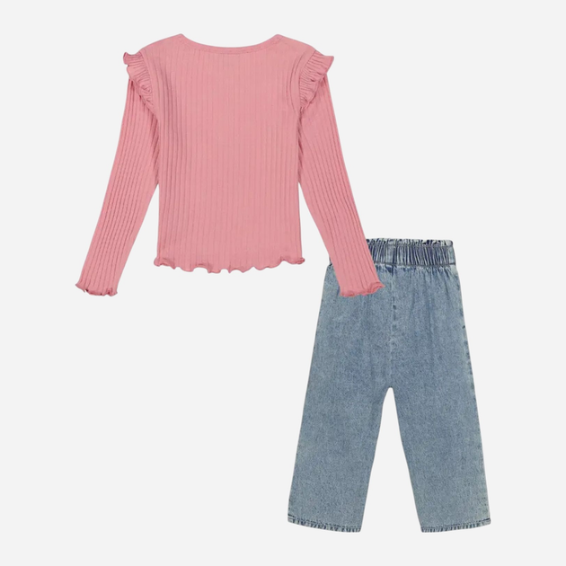 Детский комплект (лонгслив + джинсы) для девочки Calvin Klein 592549271 92 см Розовый/Голубой (1159824324) - изображение 2