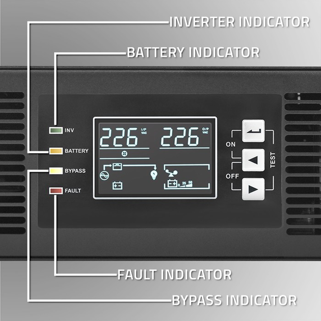 ДБЖ Qoltec RACK 2000VA 2000W LCD USB (5901878522869) - зображення 3