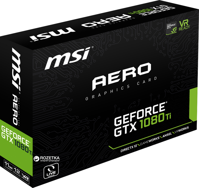 Видеокарта MSI PCI-Ex GeForce GTX 1080 Ti AERO 11GB GDDR5X