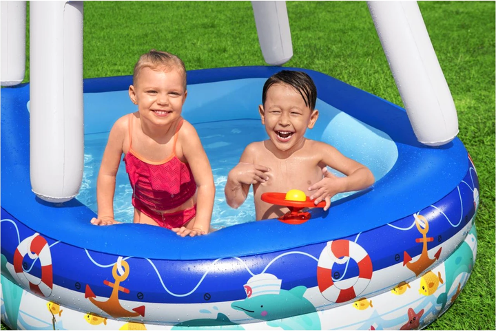 Надувний басейн Bestway з балдахіном Ocean 213 x 155 см (6941607312643) - зображення 4