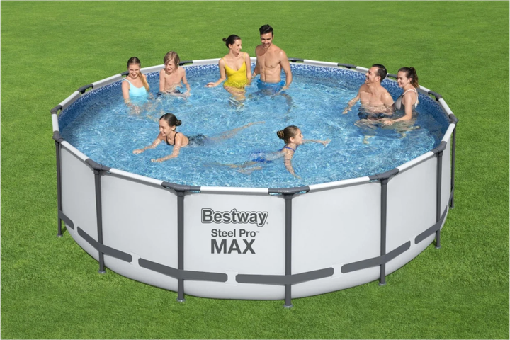 Basen stelażowy Bestway Steel Pro Max 16 FT + 5 w 1 + Drabinka + Pokrywa 488 x 122 cm Szary (6942138983388) - obraz 3