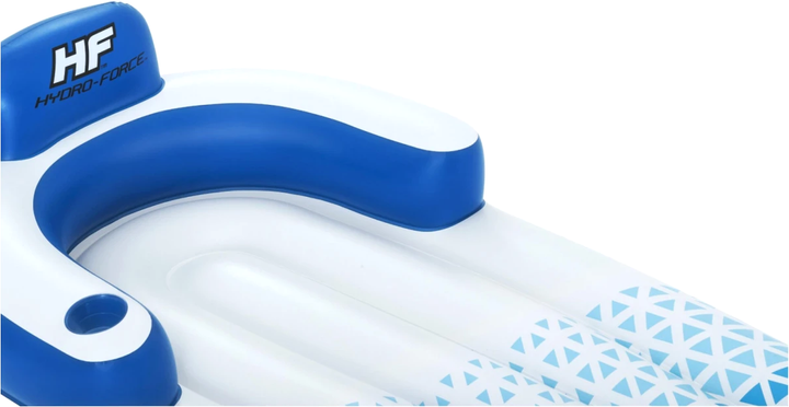 Materac dmuchany Bestway Indigo Wave do pływania 183 x 97 cm z dmuchanym oparciem i miejscem na napoje Niebieski (6941607309827) - obraz 4