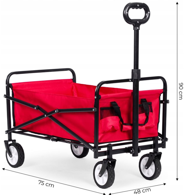 Садовий візок ModernHome by Multistore 48 x 90 см червоний (TC-005 RED) - зображення 4