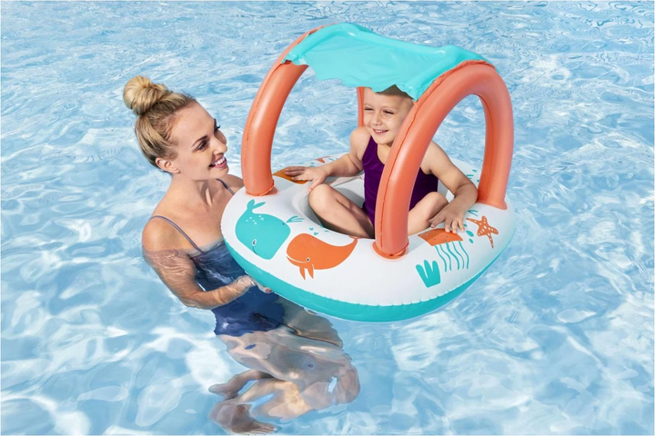 Надувний понтон Bestway Water Life з навісом 84 х 67 см (6941607368510) - зображення 5