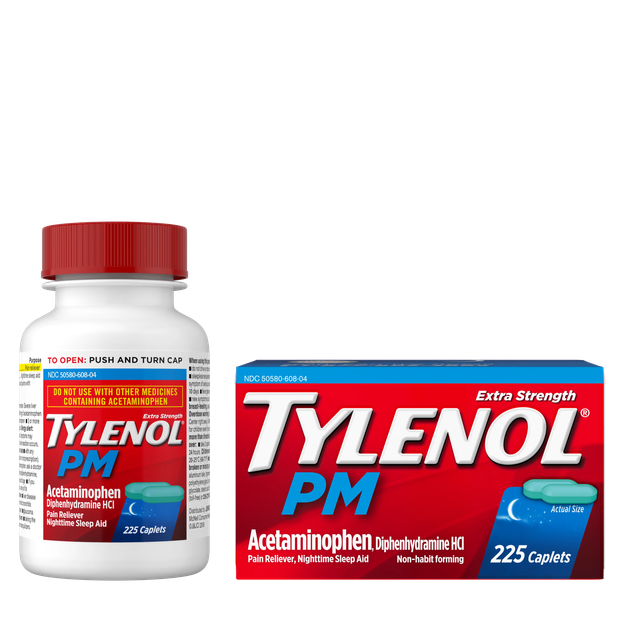 Tylenol PM 225 капсул Тайленол Нічне знеболювальне та снодійне - зображення 2