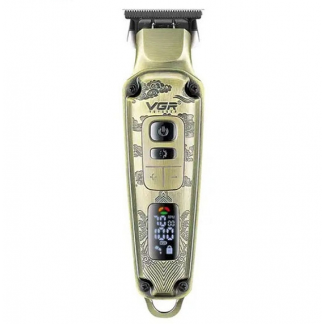 Беспроводная машинка для стрижки VGR V-901 Бронза с LED-дисплеем (4 насадки) (52775) - изображение 3