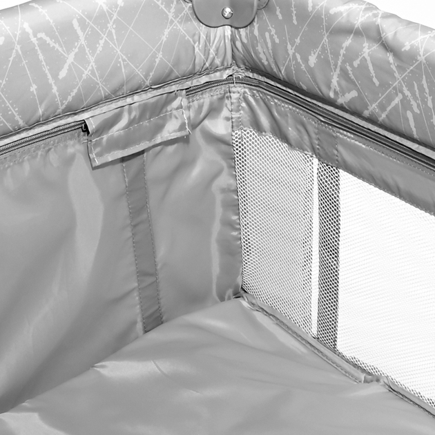 Переносная детская кровать - манеж от рождения Torino 2 Layer Grey Striped Elements Lorelli Серый - изображение 7