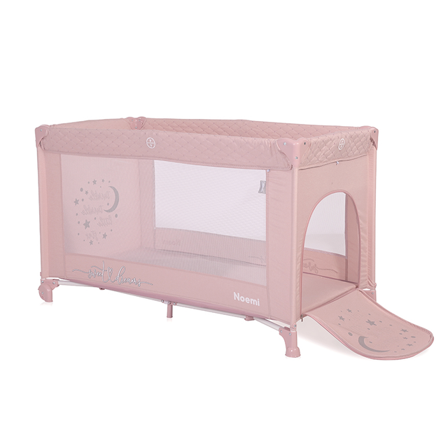 Детский манеж на колесах от рождения до 3 лет Noemi 1 Layer Mellow Rose Star Lorelli Розовый - изображение 3