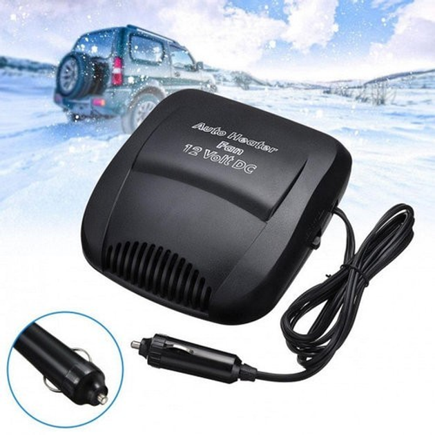Автомобільний обігрівач керамічний від прикурювача 200W, охолоджувач портативний в машину. Розморожування вікон в машині - зображення 5