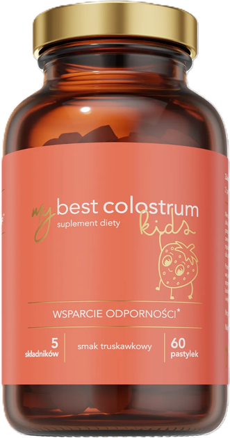 Дієтична добавка MyBestPharm MyBestColostrum Kids 60 шт Полуниця (5904824651590) - зображення 1