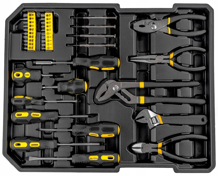 Zestaw narzędzi WMC TOOLS w walizce podróżnej 1/4'', 1/2'' 6-kątne, 186 elementów (WT-WMC186-3) - obraz 3