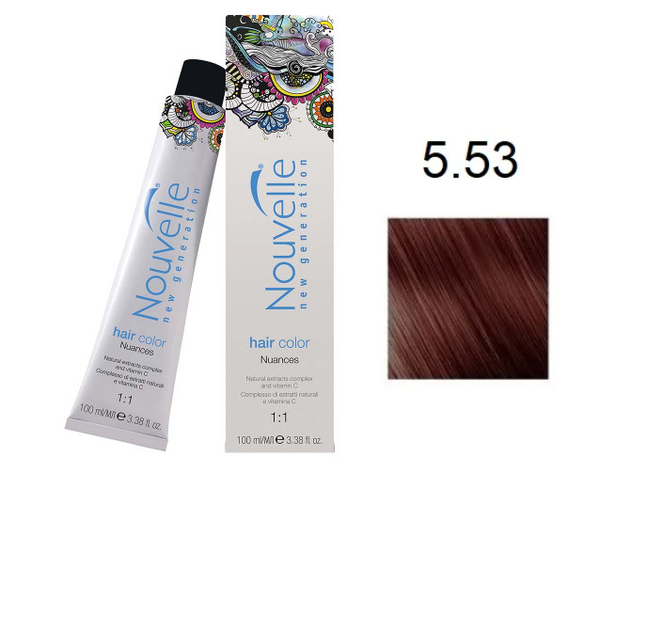 Краска для волос Nouvelle Hair Color 5.53 шоколад 100 мл - Фото 1 Краска для волос Nouvelle Hair Color 5.53 шоколад 100 мл - изображение 1