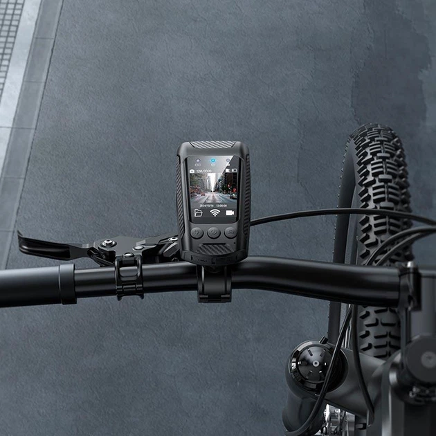 Экшн камера для велосипеда HOCO DV104, 4K, Anti-shake, Riding recorder, 2" HD IPS Display, 1000lm Light, Wi-Fi, IPX5, 12MP, 2500mAh, 5h, black - изображение 9