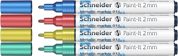 Набор маркеров Schneider металлик Paint-It 2.0 мм 4 шт (ML01111502) - изображение 3