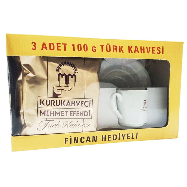Кава мелена Kurukahveci Mehmet Efendi з чашкою 300г - Фото 1 Кава мелена Kurukahveci Mehmet Efendi з чашкою 300г - изображение 1