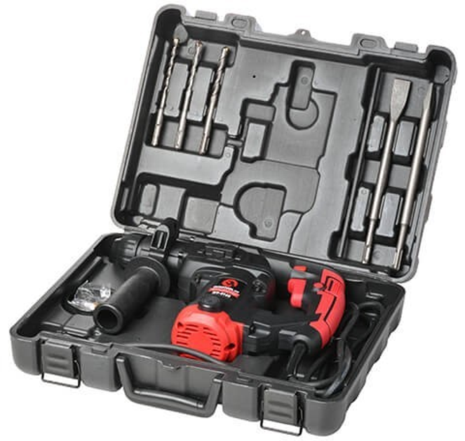 Перфоратор бочковий Intertool Sds-Plus 900 Вт 3 режими 3.5 Дж регулювання обертів 930 об/хв 5100 уд/хв кабель 4 м кейс 5.75 кг (000065777) - зображення 12