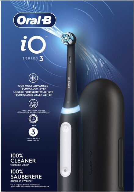 Електрична зубна щітка Oral-B iO 3 + футляр Чорна (8006540731536) - зображення 3