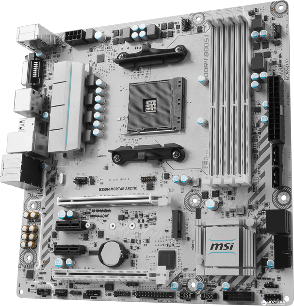 Материнская плата MSI B350M Mortar Arctic (sAM4, AMD B350, PCI-Ex16 ...