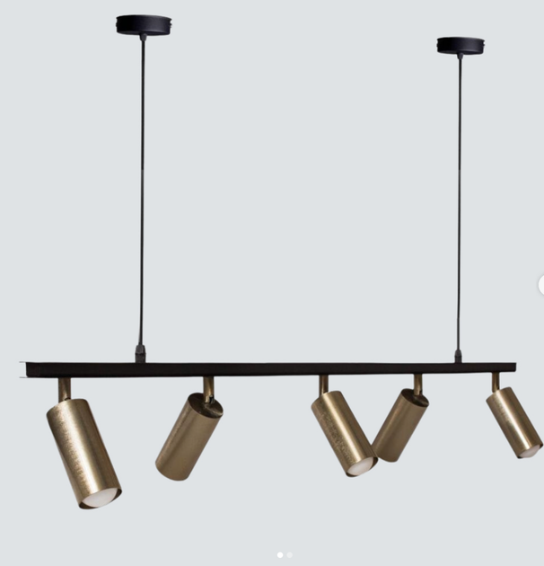 Люстра подвесная MSK Electric Tube в стиле лофт с поворотными плафонами NL 2450-5 BK+BN - изображение 2