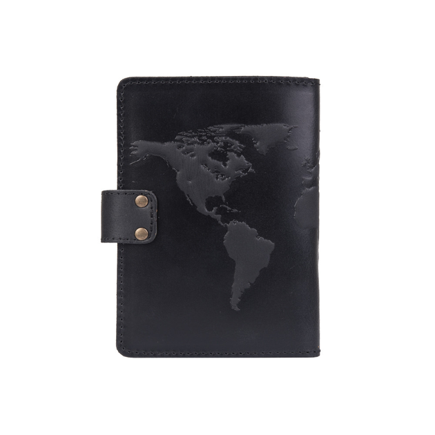 Кожаное портмоне для паспорта / ID документов HiArt PB-03S/1 Shabby Night "World Map" - изображение 2