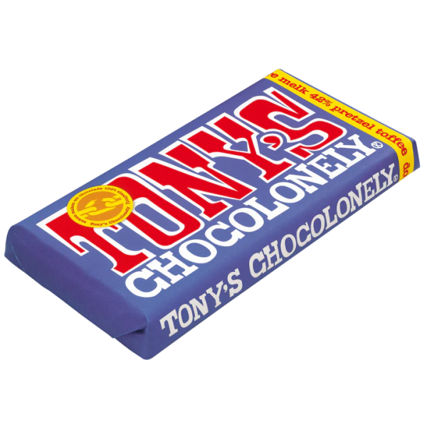 Шоколад Молочный Tony's Chocolonely Pretzel & Toffee Dark Milk 180g с Кусочками Кренделей и Ирисками Toffee 42% - изображение 4