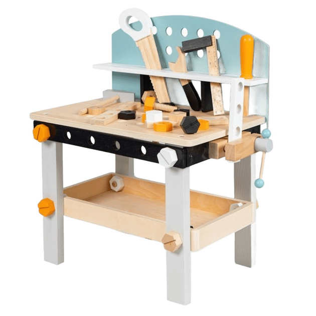 Zestaw do gry EcoToys Wooden Kids Workbench Tool Table with 38 elementy 1178 (5905817004256) - obraz 1