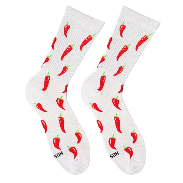 Носки NOSKAR Chili Pepper White 41-46 - Фото 1 Носки NOSKAR Chili Pepper White 41-46 - изображение 1