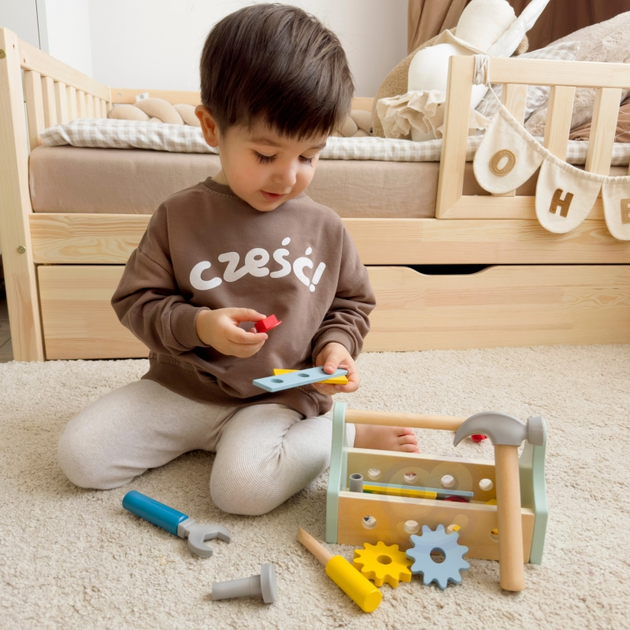 Ігровий набір Tooky Toy Дерев'яний ящик з інструментами (6972633374411) - зображення 6