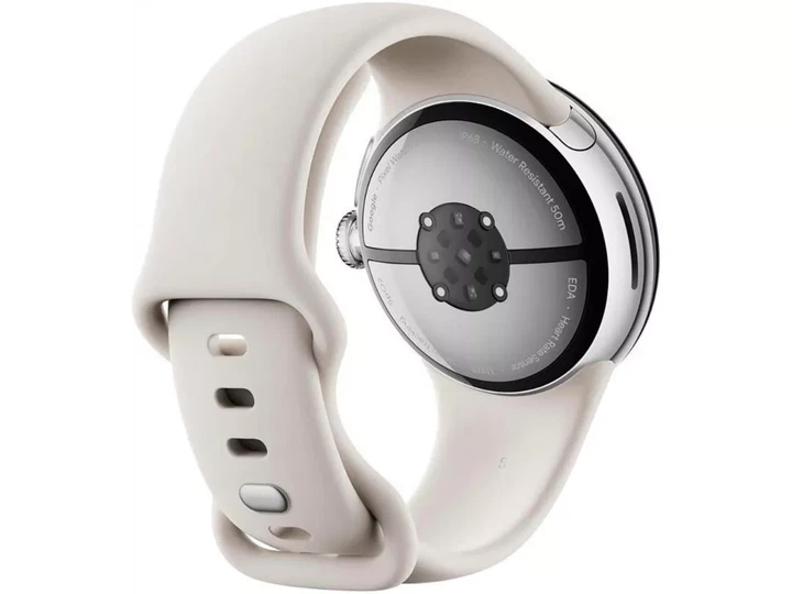 Смарт-годинник Google Pixel Watch 41mm / NFC / GPS / Wi-Fi / Bluetooth 5.0 / Влагозащита 5 ATM / Wear OS / Polished Silver / Porcelain Active Band Б/В - зображення 5