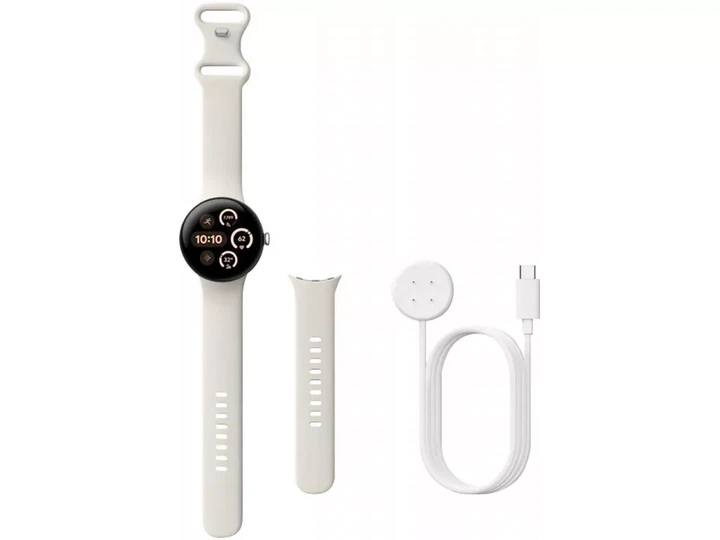 Смарт-годинник Google Pixel Watch 41mm / NFC / GPS / Wi-Fi / Bluetooth 5.0 / Влагозащита 5 ATM / Wear OS / Polished Silver / Porcelain Active Band Б/В - зображення 6